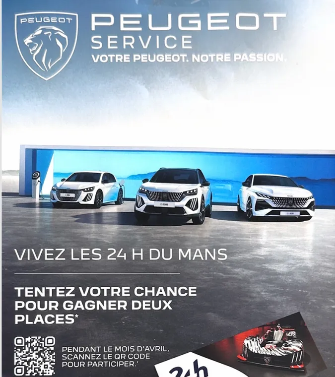 Tentez votre chance pour gagner 2 places pour les 24H du Mans chez votre agent Peugeot àPalavas les flots, Palavas-les-Flots, Garage des Flots