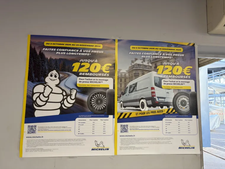 Jusqu’à 120 € remboursés pour l’achat et le montage de 4 pneumatiques MICHELIN, Palavas-les-Flots, Garage des Flots